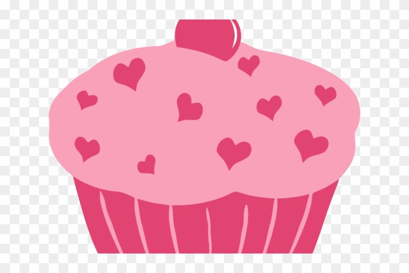 Cupcake Clipart Heart - Pink Cup Cake Clip Art #1354034