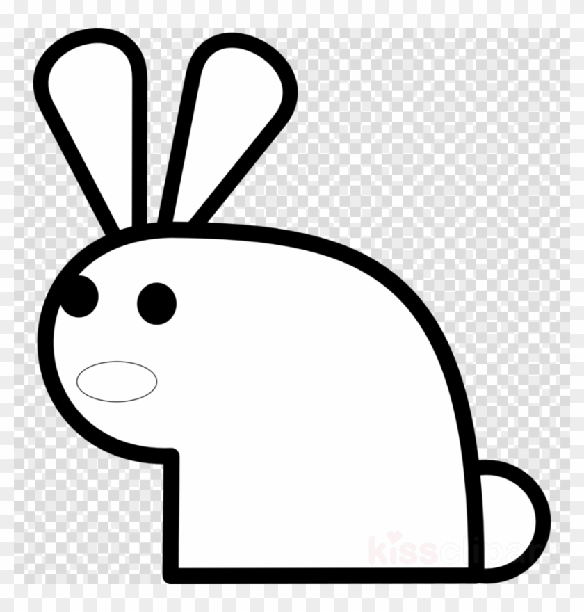 Download Rabbit Clip Art Clipart Angel Bunny European - Clip Art Rabbit Black And White #1354072