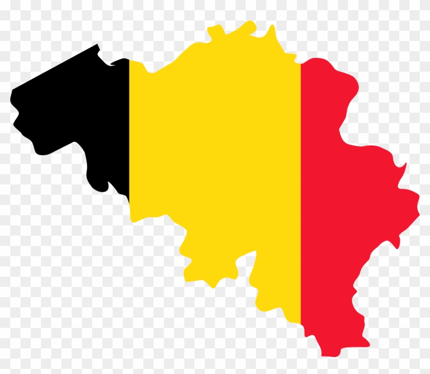 Belgium Flag Map - Belgium Flag Map #1354280