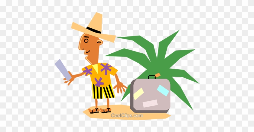 Funky Picasso Man On Vacation Royalty Free Vector Clip - Vacation Cartoon Transparent #1354320