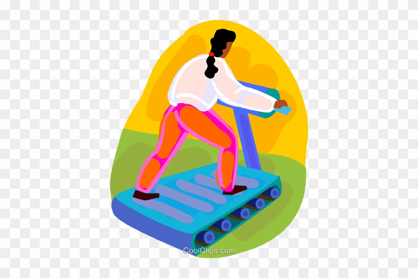 Woman Running On The Treadmill Royalty Free Vector - Food #1354364