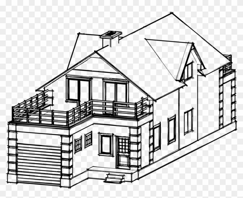 Home Line Art Architecture Drawing House - House Line Art Png #1354452