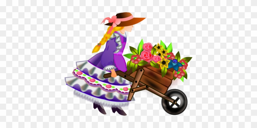 Wheelbarrow Flowerpot Computer Icons Flower Garden - La Sombra De Las Muchachas En Flor [book] #1354461