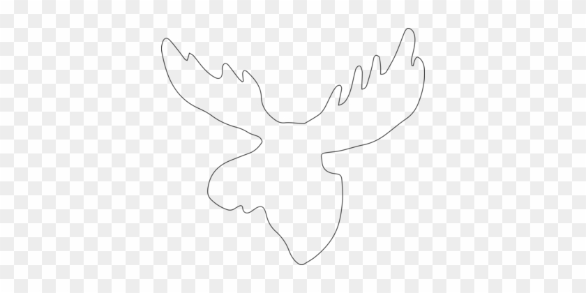 Moose Reindeer Mammal Elk - Free Moose Head Clipart #1354473