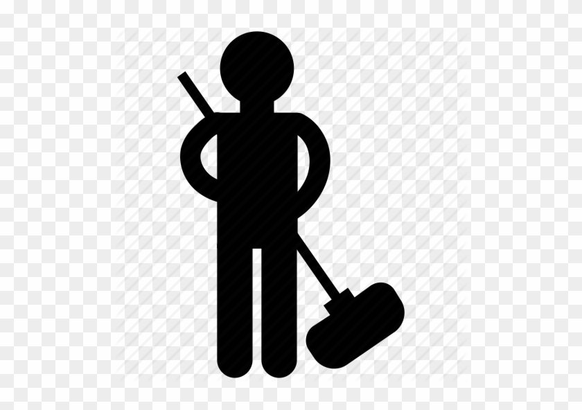 Commercial Cleaning Clipart Commercial Cleaning Janitor - Cleaner Icon Black And White #1354498