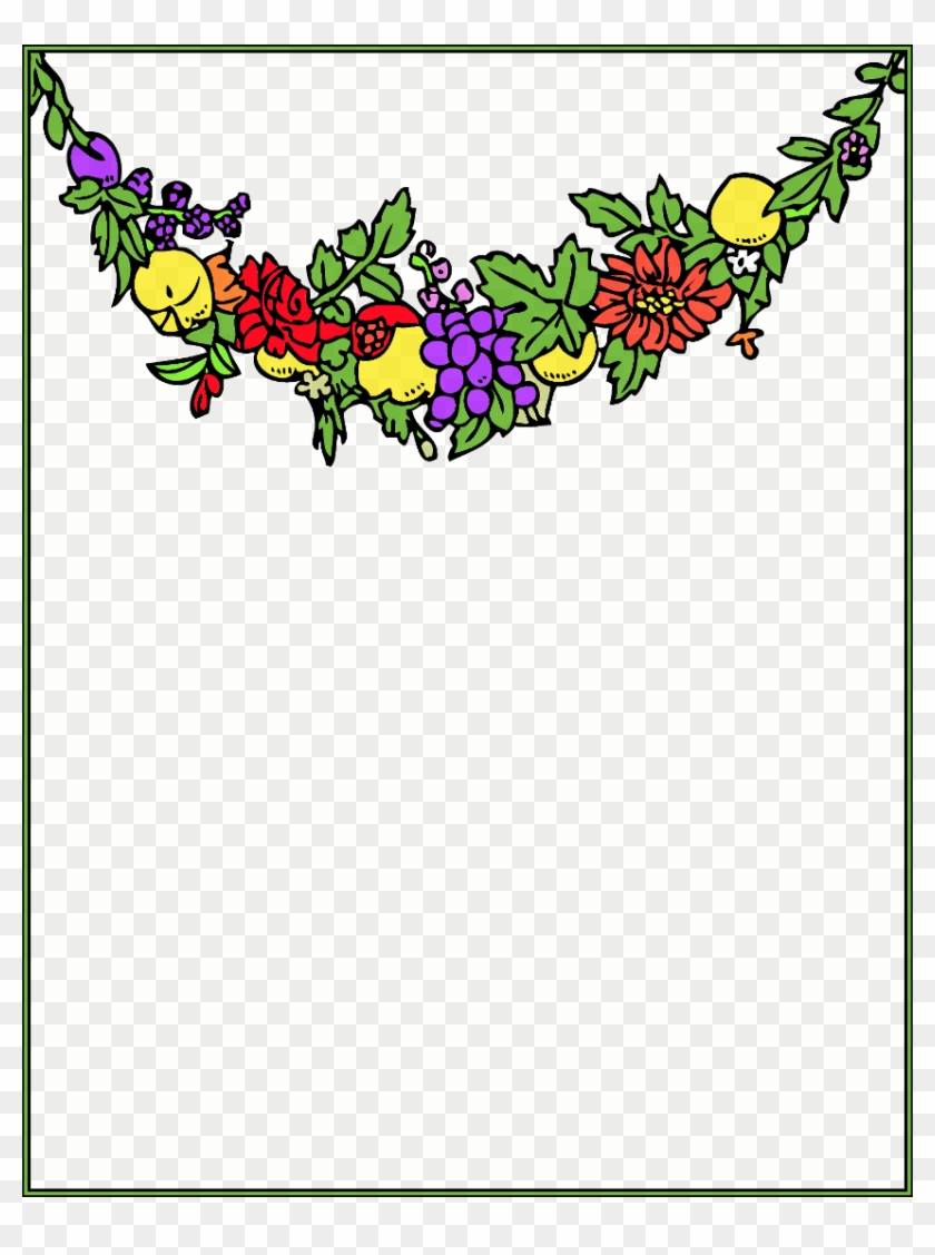 Download Vegetable And Fruit Border Design Clipart - Clip Art Border Fruits And Vegetables #1354590