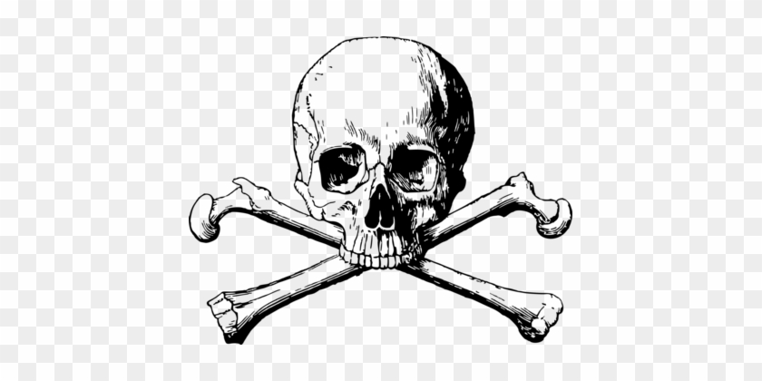 Skull And Bones Skull And Crossbones T-shirt Human - Skull And Cross Bones Png #1354618