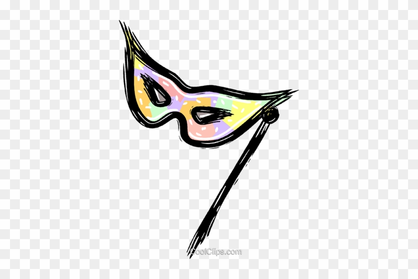 Mardi Gras Mask Royalty Free Vector Clip Art Illustration - Ukulele Gewachsen Herauf Spaß Postkarte #1354648