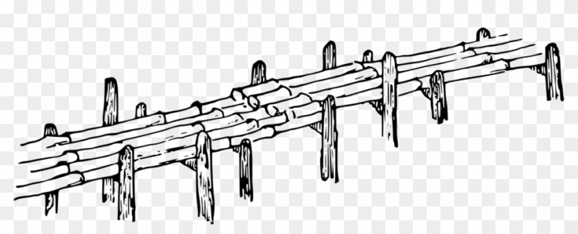 Log Bridge Drawing Bamboo Computer Icons - Bamboo Bridge Easy Drawing #1354664