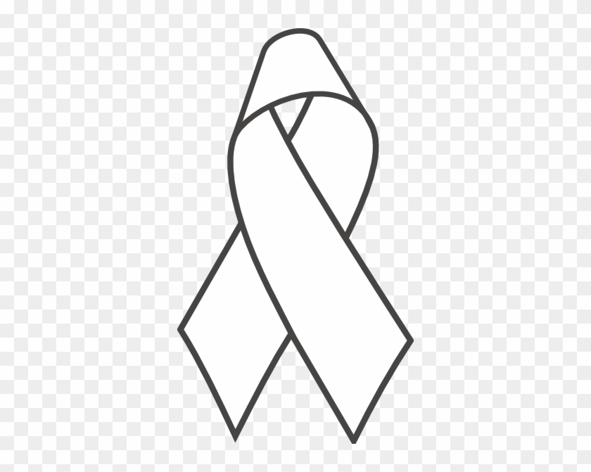 Cancer Ribbon Stencils Free - White Awareness Ribbon Png #1354852