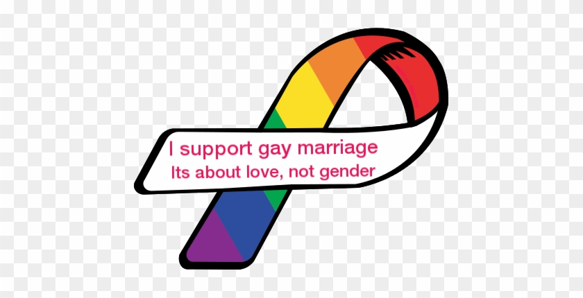 I Support Gay Marriage / Its About Love, Not Gender - Rainbow Ribbon For Cancer #1354886