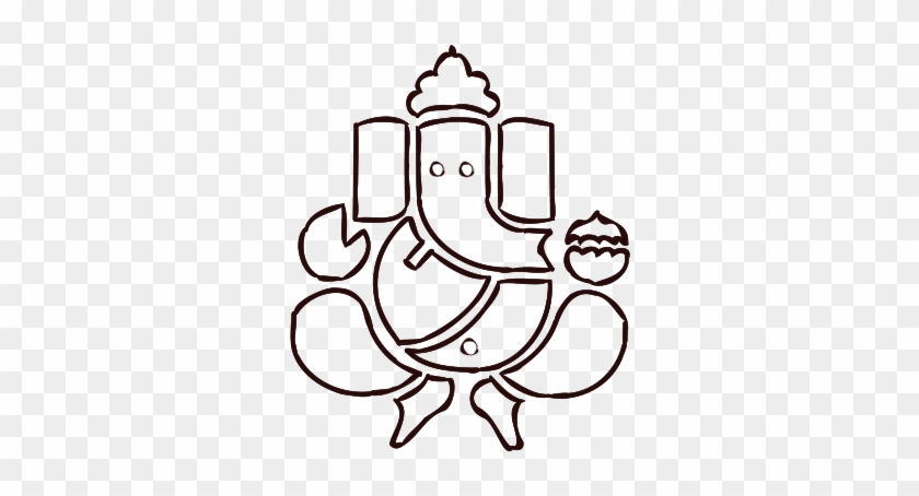 Incredible Ganesh Clipart Png - Line Diagram Of Ganesha #1354981