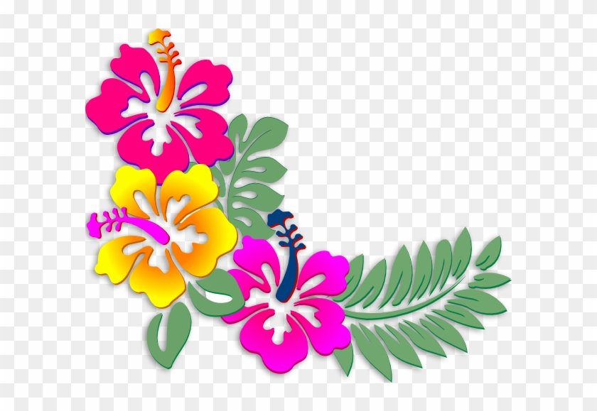 Hibiscus Clipart Coral - Corner Border Design Flower #1354987