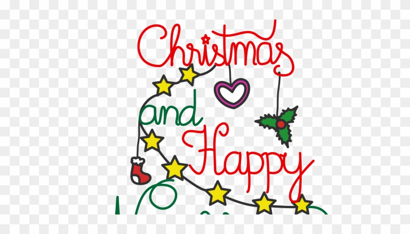 Merry Christmas And Happy New Year Clip Art - Christmas And New Year Celebrations #1355083