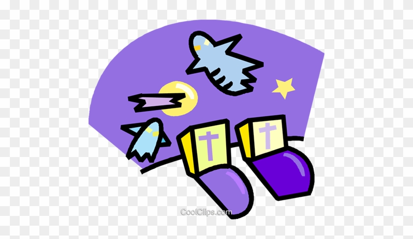 Graveyard With Ghosts Royalty Free Vector Clip Art - Graveyard With Ghosts Royalty Free Vector Clip Art #1355099