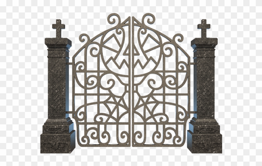 Halloween Graveyard Gate Png Clipart Image - Gate Clipart Png #1355101