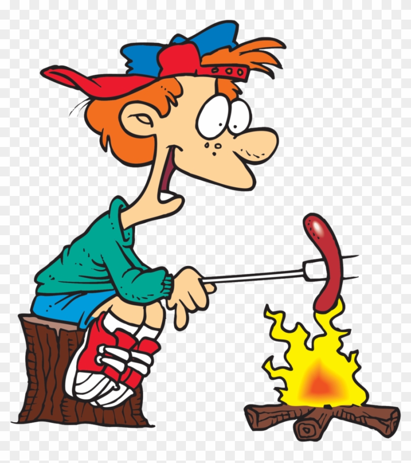 Campfire Cooking Clipart S'more Barbecue Clip Art - Roasting Hot Dogs Clipart #1355205