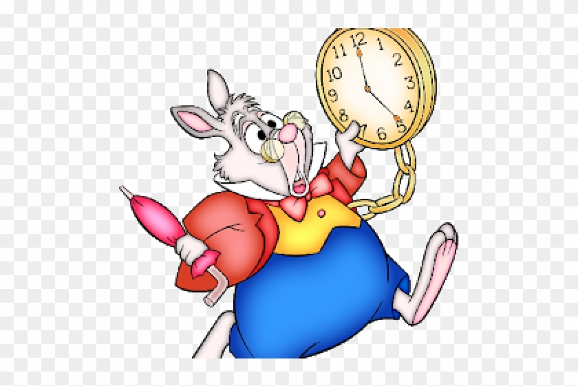 Clock Clipart Alice In Wonderland - Alice In Wonderland And The White Rabbit #1355223