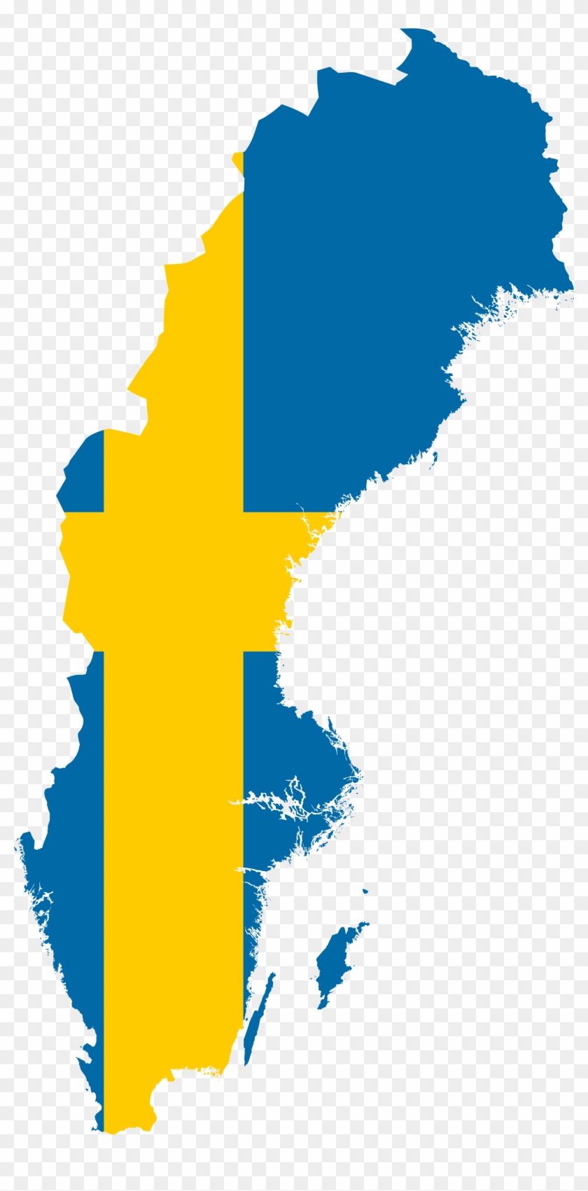 Clip Art Flag Of Sweden - Sweden Map Png #1355455