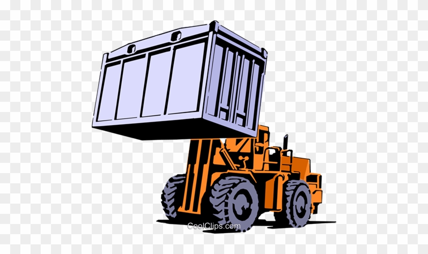 Forklift Royalty Free Vector Clip Art Illustration - Shipping Container #1355463