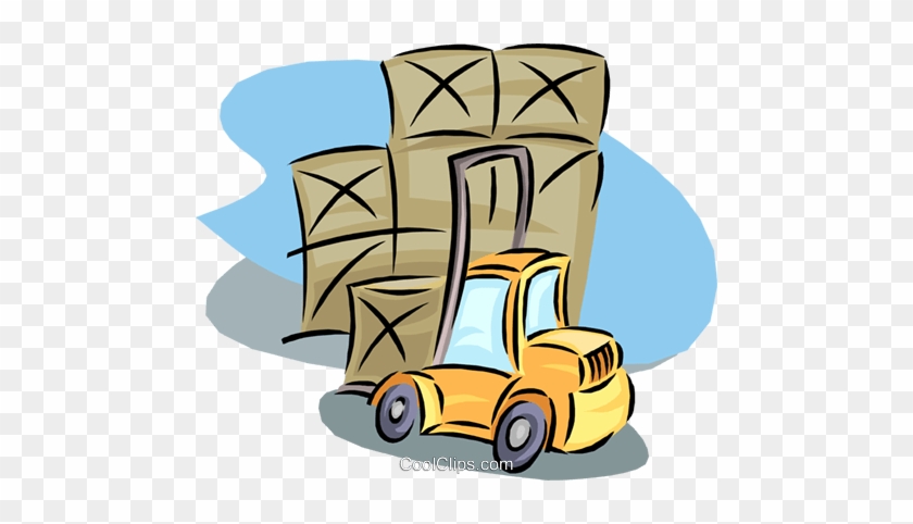 Forklift With Shipping Crates Royalty Free Vector Clip - Logistica #1355470