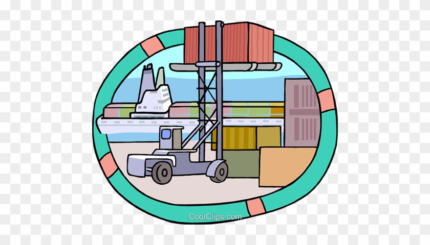 Forklift Loading Containers Royalty Free Vector Clip - Illustration #1355480