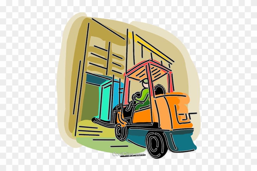 Fork Lift Royalty Free Vector Clip Art Illustration - Illustration #1355485