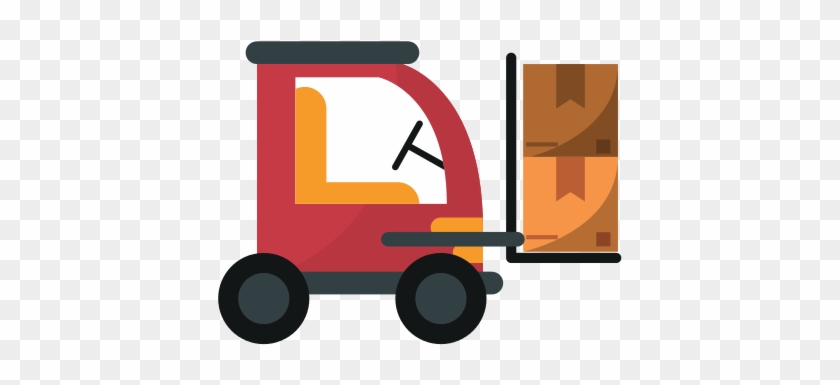 Packages And Forklift Of Delivery And Shipping Concept - Packages And Forklift Of Delivery And Shipping Concept #1355493