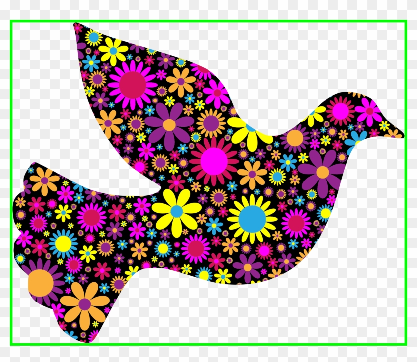 Awesome Holy With Cross Dove Fish Christian - Dove Peace Floral #1355554