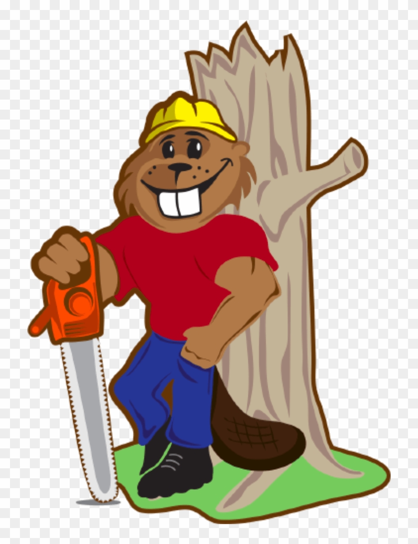 Beaver Tree Mascot Leaning On Tree - Oregon #1355590