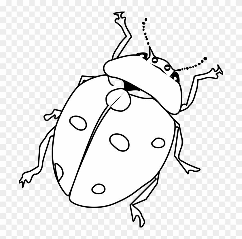 Graphic Freeuse Bugs Drawing Line - Ladybug Crossing Embroidery Design #1355617