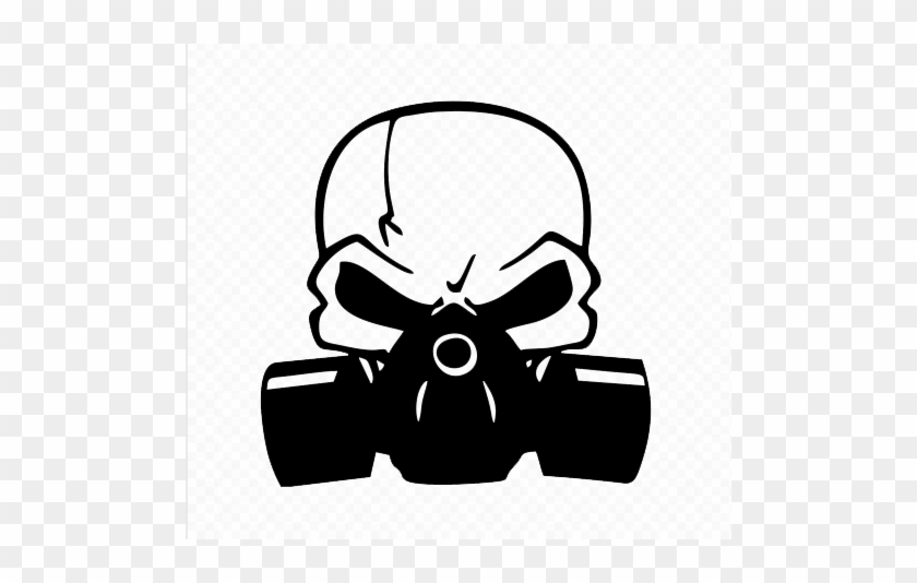 Skull Gas Mask Png Clipart Gas Mask Sticker Decal - Skull With Gas Mask #1355703