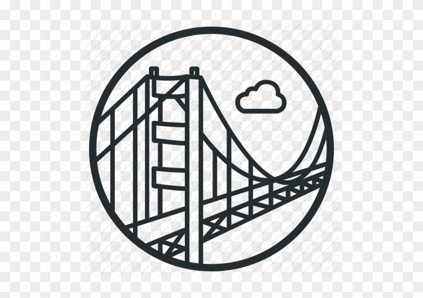 Banner Royalty Free Download Gate Clipart Black And - Golden Gate Bridge Icon Png #1355733