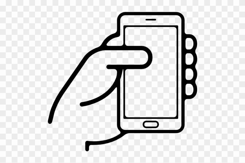 Vector Transparent Mobile Clipart Hand Holding Phone - Phone In Hand Icon Png #1355858