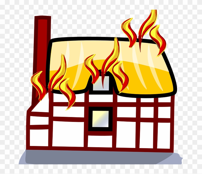 Bridge Clipart On Fire - Building On Fire Cartoon #1355982