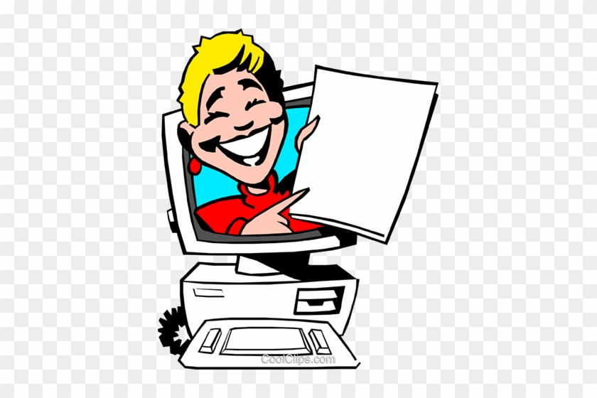 Cartoon Lady With Announcement - Clip Art #1356064
