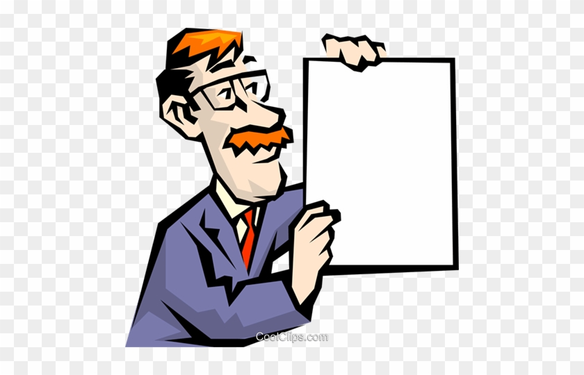 Cartoon Man With Announcement - Baptism #1356065