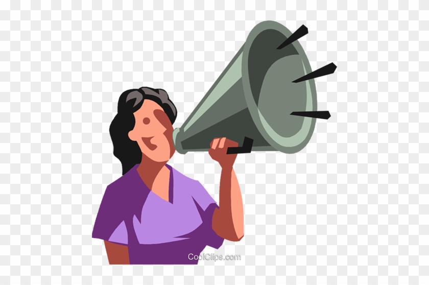 Woman Making Announcements Royalty Free Vector Clip - Clip Art #1356072