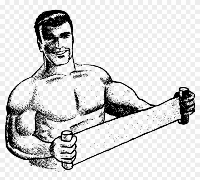 Drawing Cartoon Computer Icons Muscle Silhouette - Muscle Man White & Black Clipart #1356088