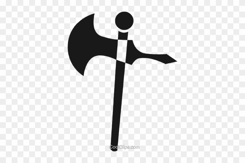 Battle Axe Royalty Free Vector Clip Art Illustration - Cleaving Axe #1356242