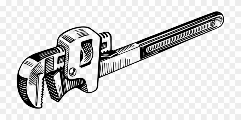 Hand Tool Pipe Wrench Spanners Plumber Wrench - Pipe Wrench Clipart Black And White #1356288