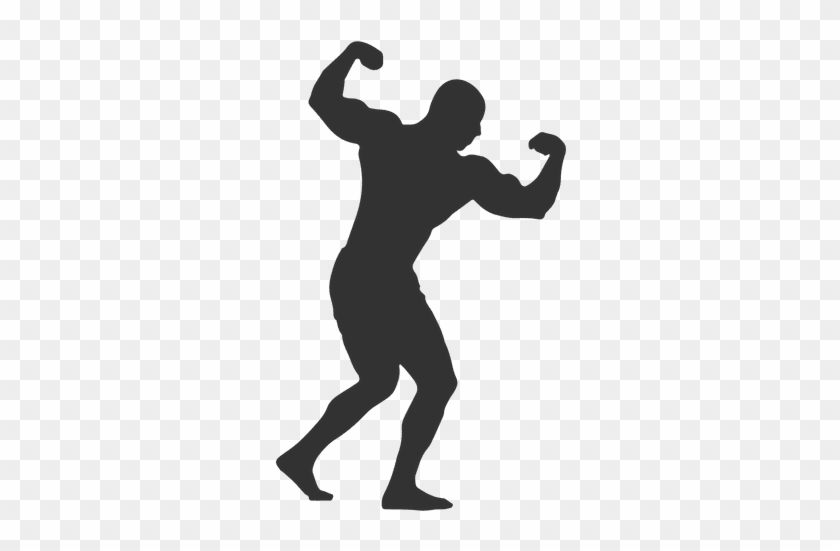 Royalty Free Download Bodybuilder Twisted Biceps Pose - Silhouette Pose #1356428