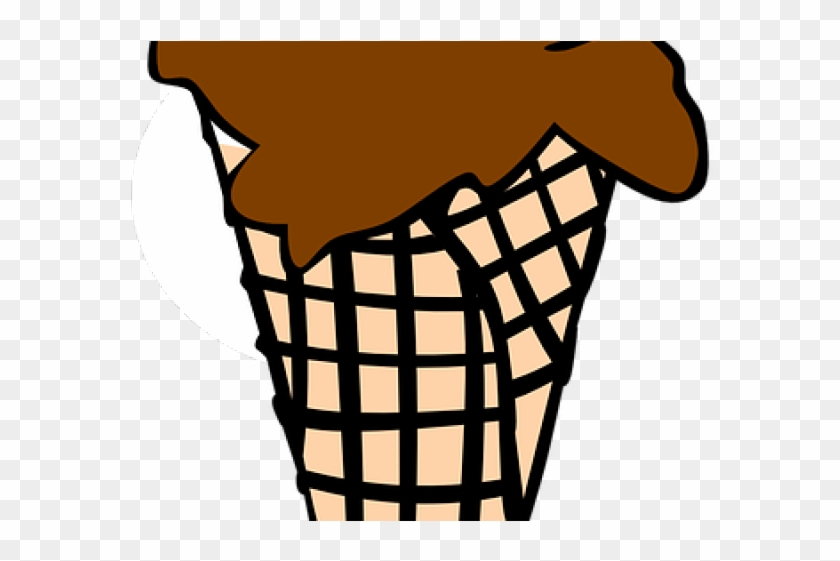 Waffle Cone Clipart Sprinkle - Chocolate Black And White #1356476