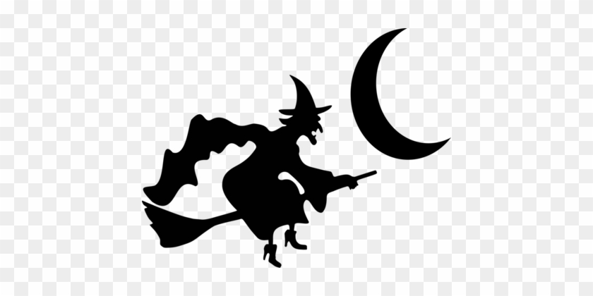 Witchcraft Witch's Broom Silhouette Halloween - Witchcraft Witch's Broom Silhouette Halloween #1356573