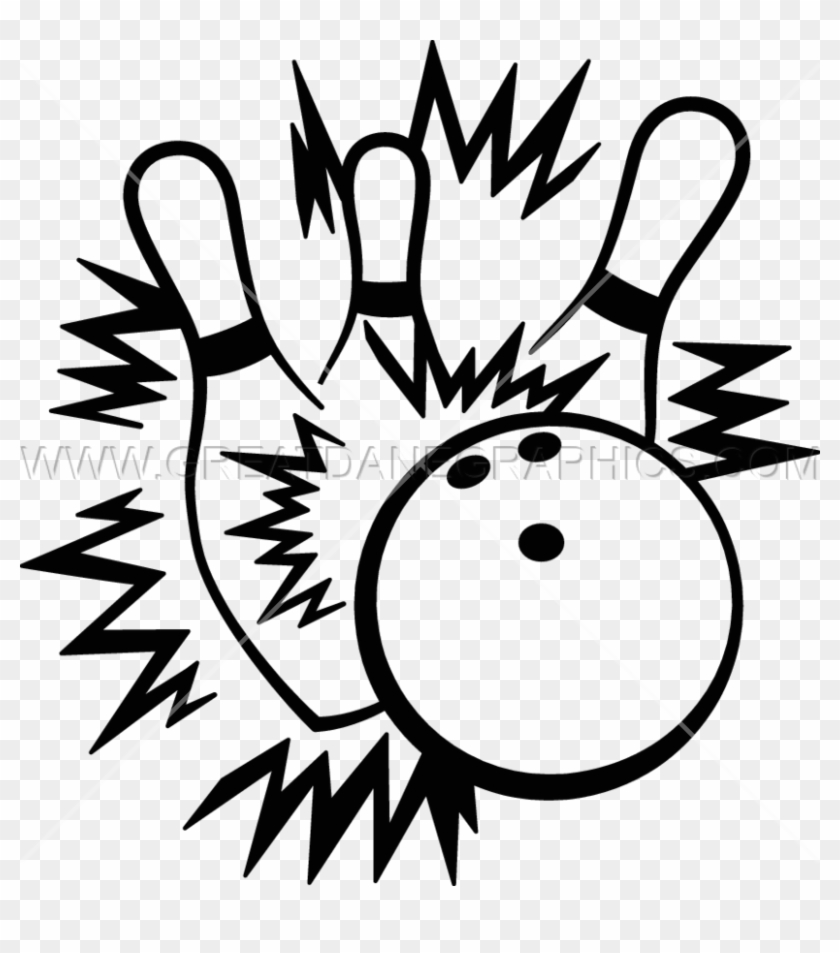 Bowling Strike Clipart Strike Bowling Clip Art - Bowling Black And White Clip Art #1356629