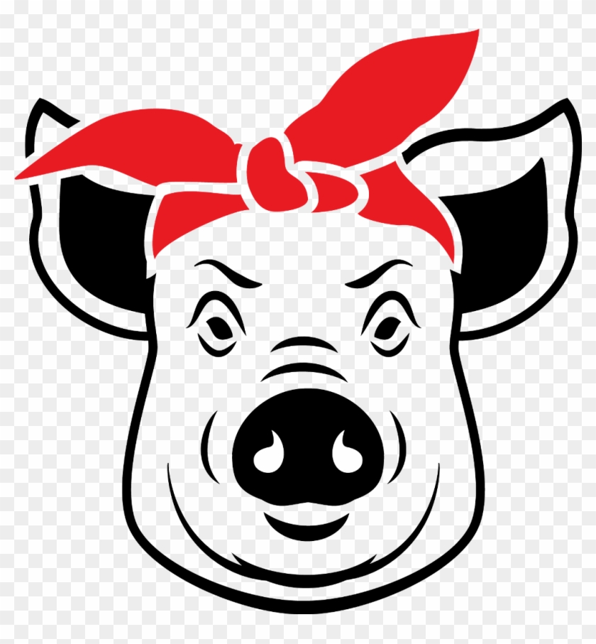 Pig Piglet Piggy Hog Swine Gangster Thug Thuggish Carto - Cow With Bandana Svg #1356774