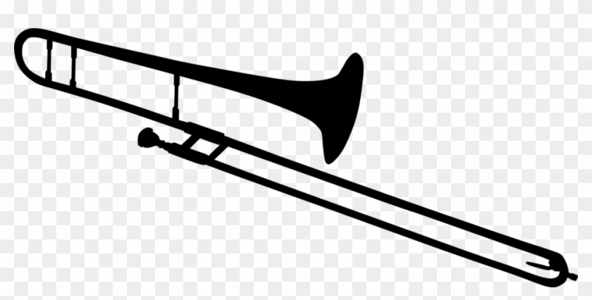 Trombone Silhouette Musical Instruments Mellophone - Trombone Clipart #1356886