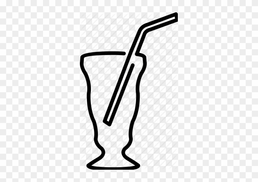 Chocolate Milkshake Line Drawing Clipart Milkshake - Milkshake Outline Png #1356933