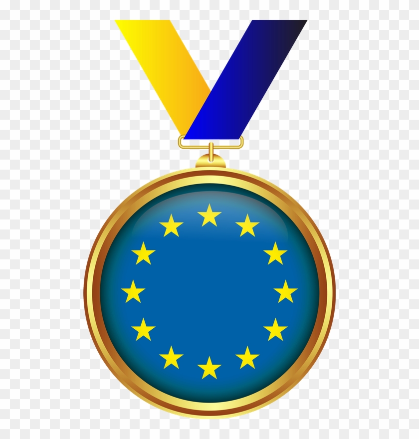 Medal, Gold, Tape, Transparent Background, Decoration - European Union #1356978
