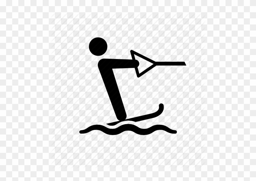 Man Recreation Stick Figure Vacation Skiing Waves - Stick Figure Water Skier #1357118